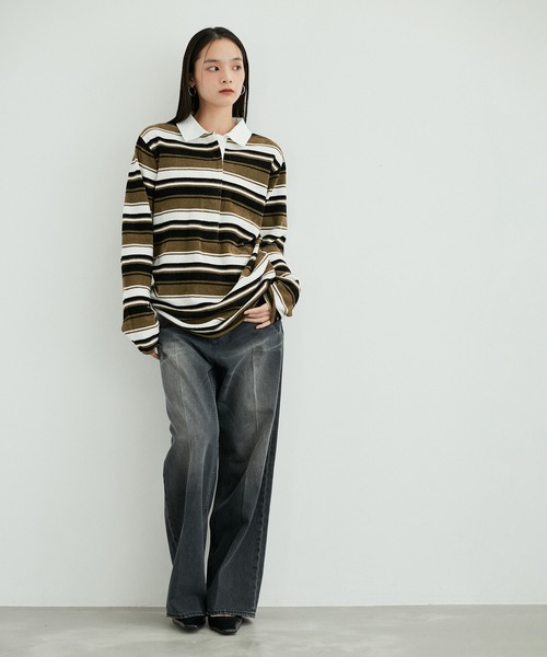 ADAM ET ROPE'(アダムエロペ)の「【洗える】ニットポロミニワンピース(ワンピース・レディース・カーキ/ブラウン系その他2・FREE)」の7枚目の写真