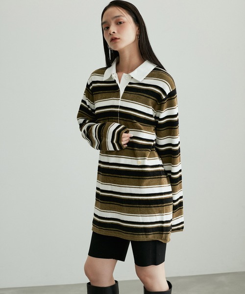 ADAM ET ROPE'(アダムエロペ)の「【洗える】ニットポロミニワンピース(ワンピース・レディース・カーキ/ブラウン系その他2・FREE)」の12枚目の写真