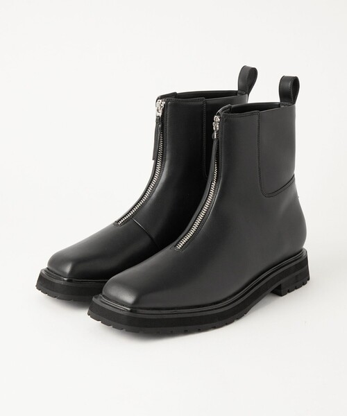 green label relaxing（グリーンレーベルリラクシング）の「フロントZIP ショートブーツ -撥水-（ブーツ・レディース・ベージュ/ブラック・S/XL/M/L）」の6枚目の写真