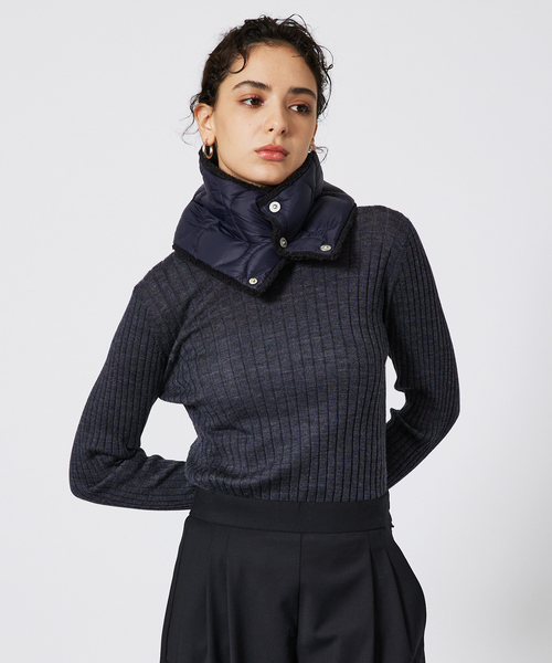 TAION（タイオン）の「【WEB限定】TAION/タイオン リバーシブル ダウン ネックゲイター(R203ALSML-1NECK WARMER)（ネックウォーマー/スヌード・メンズ・ダークネイビー/ブラック/グリーン系その他/カーキ/ブラック系1/グリーン系その他2/ブルー系1/グリーン系その他3・フリー）」の9枚目の写真