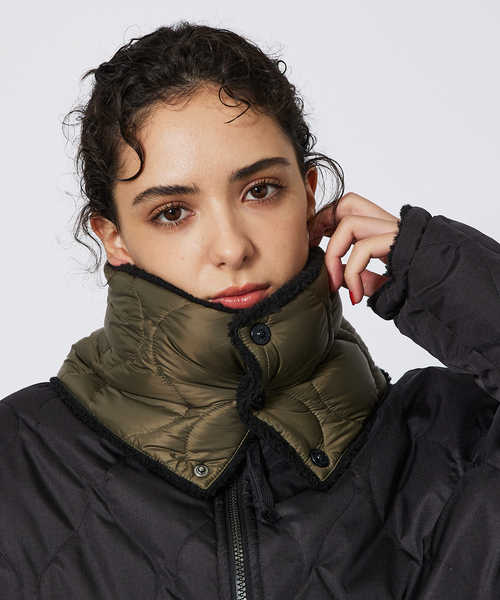 TAION（タイオン）の「【WEB限定】TAION/タイオン リバーシブル ダウン ネックゲイター(R203ALSML-1NECK WARMER)（ネックウォーマー/スヌード・メンズ・ダークネイビー/ブラック/グリーン系その他/カーキ/ブラック系1/グリーン系その他2/ブルー系1/グリーン系その他3・フリー）」の13枚目の写真