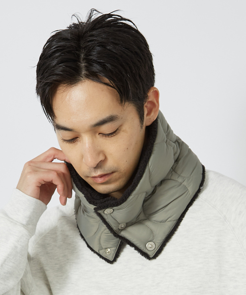 TAION（タイオン）の「【WEB限定】TAION/タイオン リバーシブル ダウン ネックゲイター(R203ALSML-1NECK WARMER)（ネックウォーマー/スヌード・メンズ・ダークネイビー/ブラック/グリーン系その他/カーキ/ブラック系1/グリーン系その他2/ブルー系1/グリーン系その他3・フリー）」の15枚目の写真
