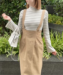 clear | フレアスリーブハイネックボーダーニットトップス [ベーシック 二の腕カバー]≪2024AW新作≫(ニット/セーター)