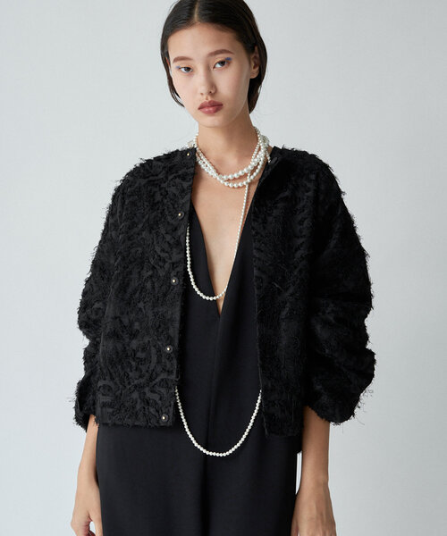 新品　ラウンジドレス　Atelier N°5 サテンコクーンブルゾン Atelier N°5/アトリエヌメロサンク】サテンコクーンブルゾン