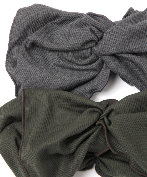 studio CLIP（スタディオクリップ）の「リボンターバン（ヘアバンド・レディース・ライトグレー/ブラック/カーキ・FREE）」の7枚目の写真