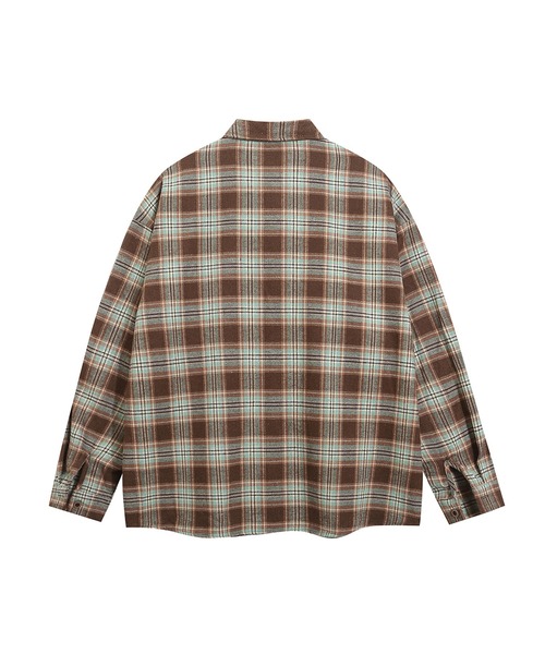HOOK（フック）の「HOOK -select- ヴィンテージ風チェック長袖シャツ（シャツ/ブラウス・メンズ・グリーン・M/L/XL）」の3枚目の写真