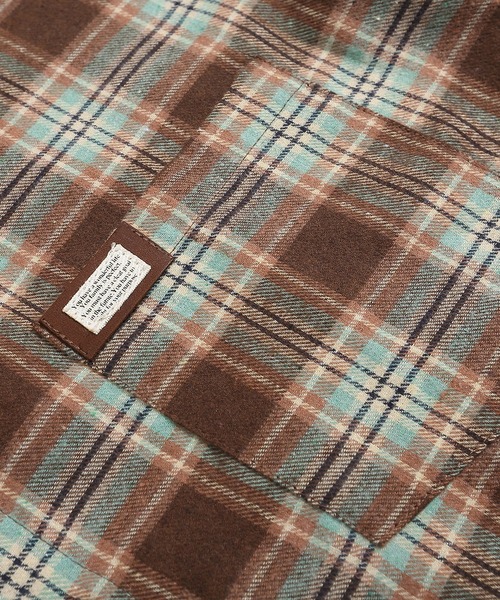 HOOK（フック）の「HOOK -select- ヴィンテージ風チェック長袖シャツ（シャツ/ブラウス・メンズ・グリーン・M/L/XL）」の7枚目の写真