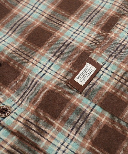 HOOK（フック）の「HOOK -select- ヴィンテージ風チェック長袖シャツ（シャツ/ブラウス・メンズ・グリーン・M/L/XL）」の8枚目の写真