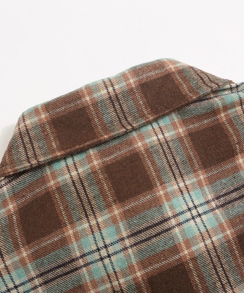HOOK（フック）の「HOOK -select- ヴィンテージ風チェック長袖シャツ（シャツ/ブラウス・メンズ・グリーン・M/L/XL）」の10枚目の写真
