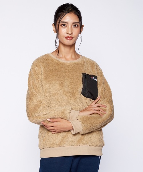 FILA(フィラ)の「エアーシャギー クルーネック トップス(その他トップス・レディース・カーキ/ベージュ/ネイビー/ブラック/キャメル・MEDIUM/LARGE/X-LARGE)」の6枚目の写真