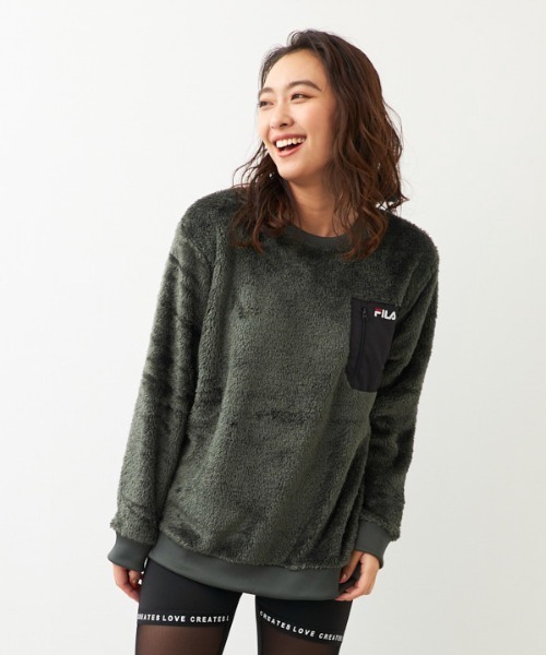 FILA フルジップフーディとチェック柄トップス FILA チェック柄 付トップススコート Lサイズセットアップ