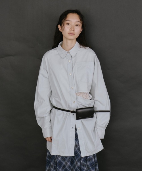duei（デュイ）の「スリットデザインオーバーサイズルーズシャツ（シャツ/ブラウス・レディース・グレー/ブルー・FREE）」の10枚目の写真