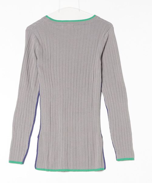 JETSET SOLO PLUS （ジェットセットソロプラス）の「【FONT LAB】カラーラインリブニット（ニット/セーター・レディース・オフホワイト/グレー/ブラック・FREE）」の4枚目の写真