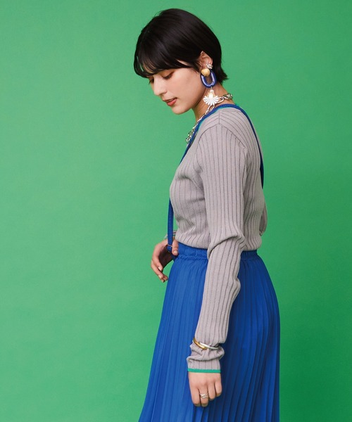 JETSET SOLO PLUS （ジェットセットソロプラス）の「【FONT LAB】カラーラインリブニット（ニット/セーター・レディース・オフホワイト/グレー/ブラック・FREE）」の10枚目の写真