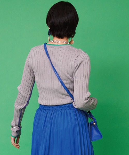 JETSET SOLO PLUS （ジェットセットソロプラス）の「【FONT LAB】カラーラインリブニット（ニット/セーター・レディース・オフホワイト/グレー/ブラック・FREE）」の11枚目の写真