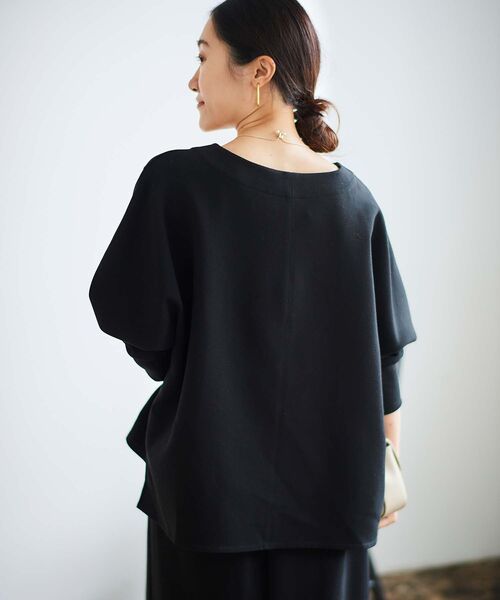 le.coeur blanc（ルクールブラン）の「裏起毛ストレッチドルマンプルオーバー（Tシャツ/カットソー・レディース・オレンジ/グレイッシュベージュ/ブラック・38）」の5枚目の写真