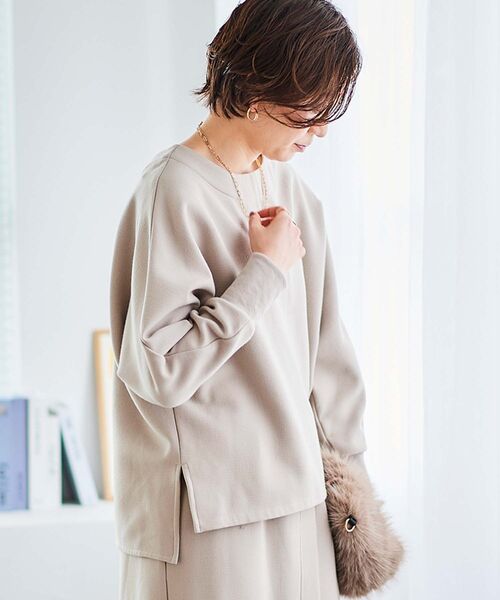 le.coeur blanc（ルクールブラン）の「裏起毛ストレッチドルマンプルオーバー（Tシャツ/カットソー・レディース・オレンジ/グレイッシュベージュ/ブラック・38）」の11枚目の写真