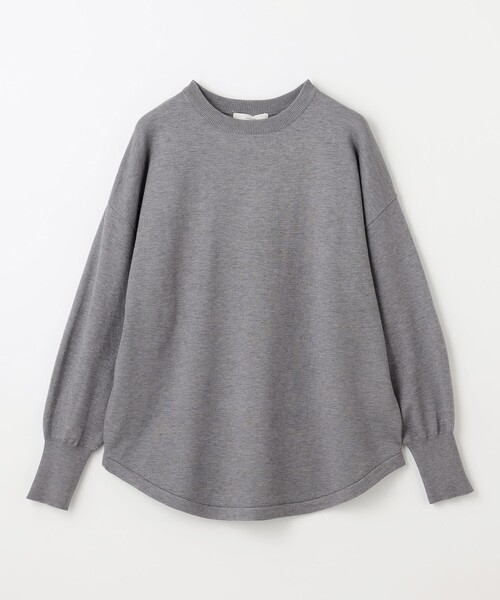 ソフトグレー ニットセーター 長袖 ANY（エニィ） ニット セーター 「洗濯機可/6色展開」ソフトタッチ