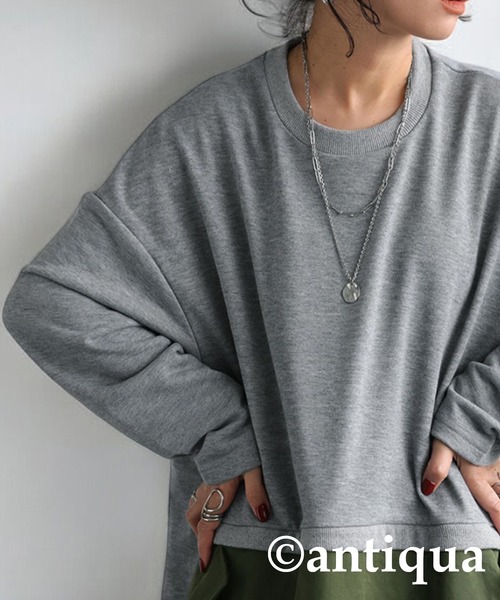 antiqua(アンティカ)の「ドッキングロングスリーブワンピース(ワンピース・レディース・杢グレー/ブラック・ONESIZE)」の12枚目の写真