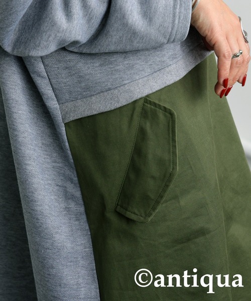 antiqua(アンティカ)の「ドッキングロングスリーブワンピース(ワンピース・レディース・杢グレー/ブラック・ONESIZE)」の15枚目の写真