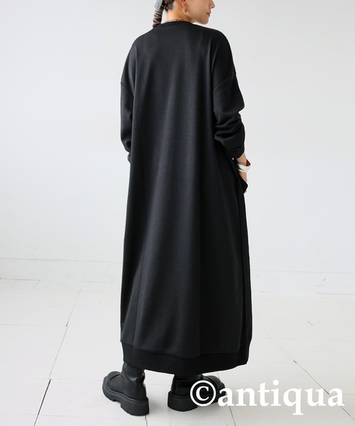 antiqua(アンティカ)の「ドッキングロングスリーブワンピース(ワンピース・レディース・杢グレー/ブラック・ONESIZE)」の8枚目の写真
