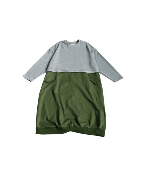 antiqua(アンティカ)の「ドッキングロングスリーブワンピース(ワンピース・レディース・杢グレー/ブラック・ONESIZE)」の19枚目の写真