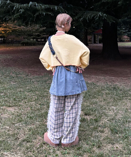 CIAOPANIC(チャオパニック)の「チュールレイヤードチェックパンツ(その他パンツ・レディース・レッド/オフホワイト/イエロー・ONE SIZE)」の4枚目の写真