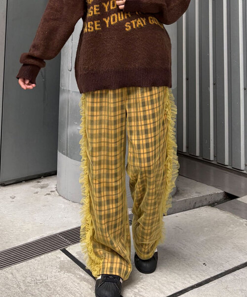 CIAOPANIC(チャオパニック)の「チュールレイヤードチェックパンツ(その他パンツ・レディース・レッド/オフホワイト/イエロー・ONE SIZE)」の7枚目の写真