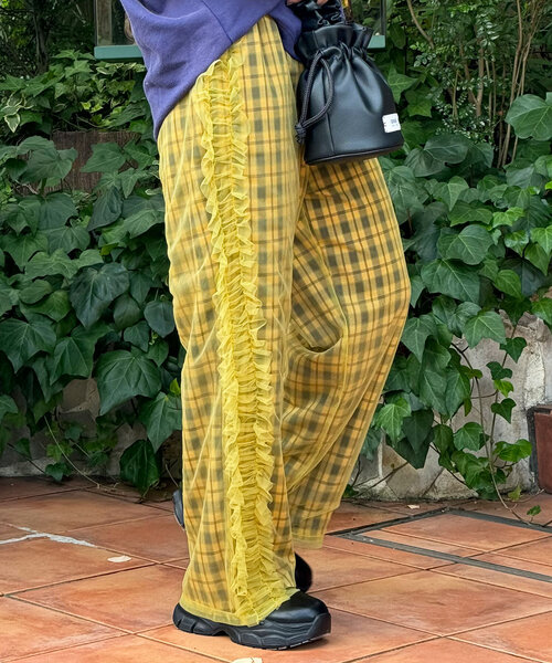 CIAOPANIC(チャオパニック)の「チュールレイヤードチェックパンツ(その他パンツ・レディース・レッド/オフホワイト/イエロー・ONE SIZE)」の11枚目の写真