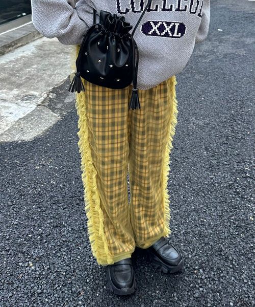 CIAOPANIC(チャオパニック)の「チュールレイヤードチェックパンツ(その他パンツ・レディース・レッド/オフホワイト/イエロー・ONE SIZE)」の19枚目の写真