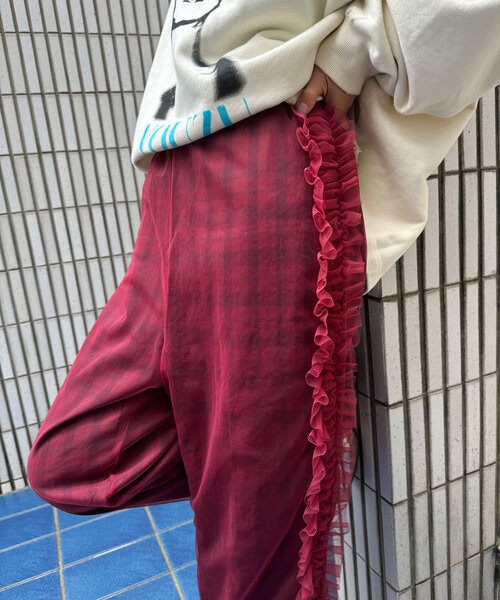 CIAOPANIC(チャオパニック)の「チュールレイヤードチェックパンツ(その他パンツ・レディース・レッド/オフホワイト/イエロー・ONE SIZE)」の22枚目の写真