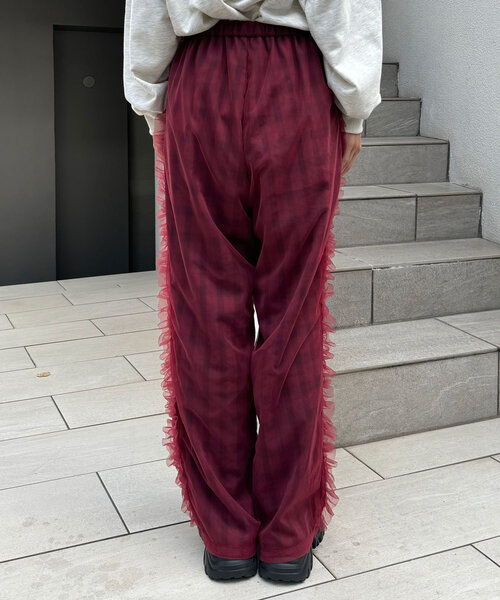 チュールレイヤードチェックパンツ（その他パンツ）｜CIAOPANIC