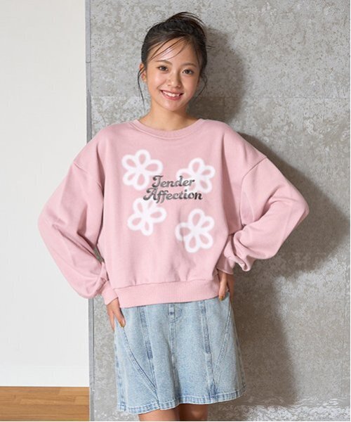 LOVETOXIC(ラブトキシック)の「オーガビッツフラワースプレートレーナー(スウェット・キッズ・ピンク/オフホワイト/ブラック・S/M/L)」の5枚目の写真