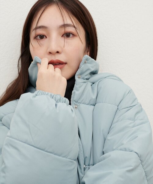 natural couture（ナチュラルクチュール）の「フード中綿ジャケット（ダウンジャケット/コート・レディース・ミント/グレイッシュベージュ/ブラック/オフホワイト・FREE）」の17枚目の写真