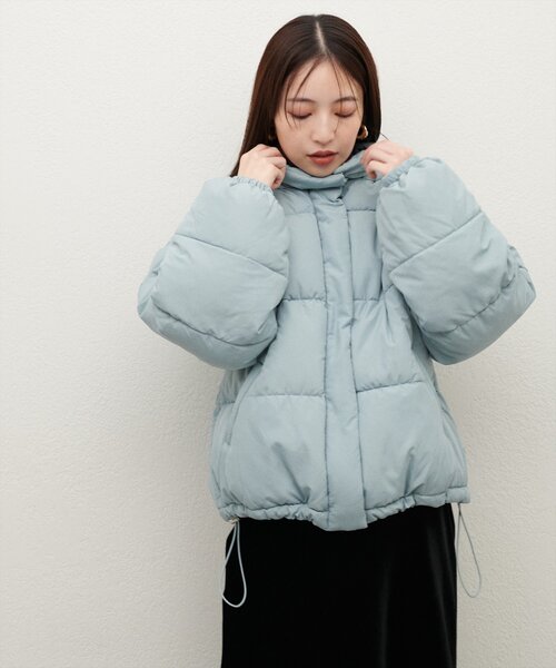 natural couture（ナチュラルクチュール）の「フード中綿ジャケット（ダウンジャケット/コート・レディース・ミント/グレイッシュベージュ/ブラック/オフホワイト・FREE）」の21枚目の写真