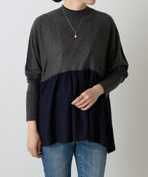 BEARDSLEY | バイカラーギャザーニット(ニット/セーター)