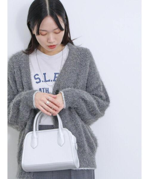 Samansa Mos2 blue（サマンサモスモスブルー）の「メランジフェザーVカーディガン（カーディガン/ボレロ・レディース・チャコールグレー/キナリ/サックスブルー・F）」の6枚目の写真