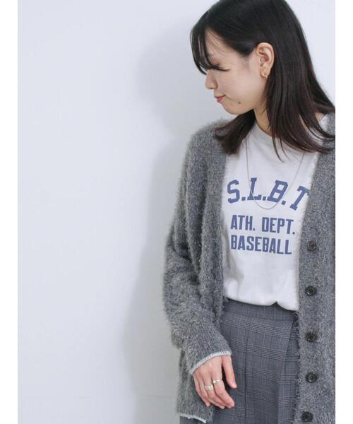 Samansa Mos2 blue（サマンサモスモスブルー）の「メランジフェザーVカーディガン（カーディガン/ボレロ・レディース・チャコールグレー/キナリ/サックスブルー・F）」の7枚目の写真