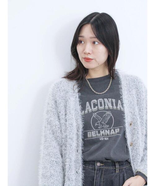 Samansa Mos2 blue（サマンサモスモスブルー）の「メランジフェザーVカーディガン（カーディガン/ボレロ・レディース・チャコールグレー/キナリ/サックスブルー・F）」の22枚目の写真