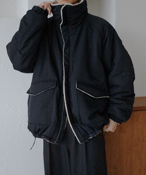 epnok（エプノック）の「ハイネックリバーシブルブルゾン（ブルゾン・メンズ・ブラウン/ブラック系その他/ブラック・SMALL/MEDIUM/LARGE）」の4枚目の写真