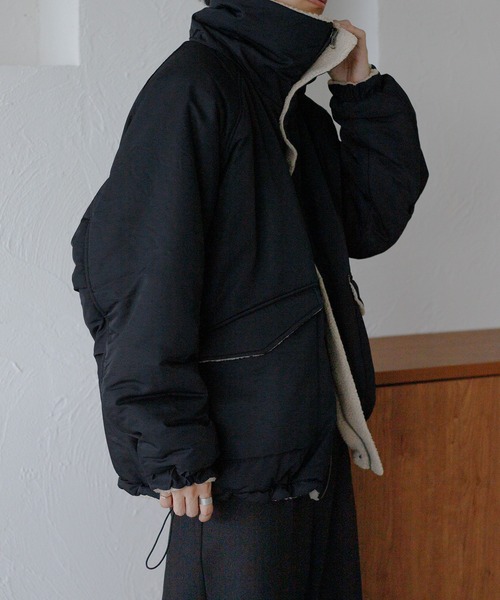 epnok（エプノック）の「ハイネックリバーシブルブルゾン（ブルゾン・メンズ・ブラウン/ブラック系その他/ブラック・SMALL/MEDIUM/LARGE）」の7枚目の写真