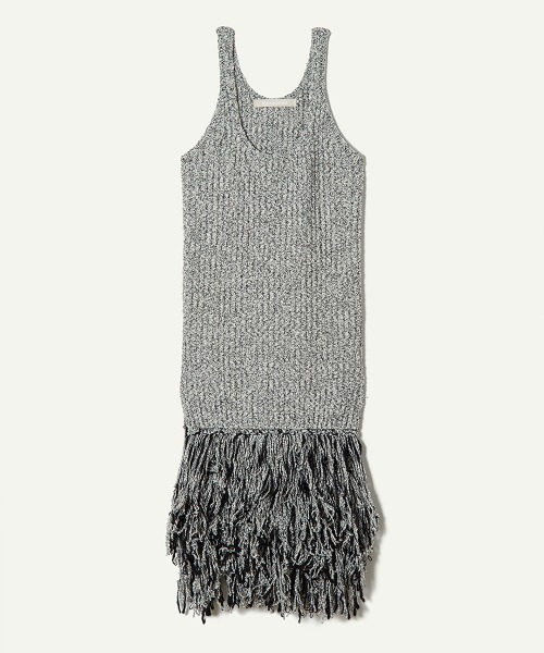 leinwande（ラインヴァンド）の「【leinwande】Hand Fringe Knit Dress（ワンピース・レディース・グレー/ブラック・ONE SIZE）」の9枚目の写真