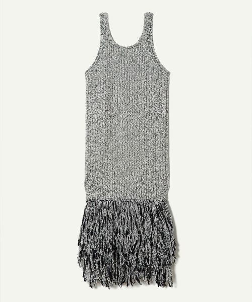 leinwande（ラインヴァンド）の「【leinwande】Hand Fringe Knit Dress（ワンピース・レディース・グレー/ブラック・ONE SIZE）」の8枚目の写真