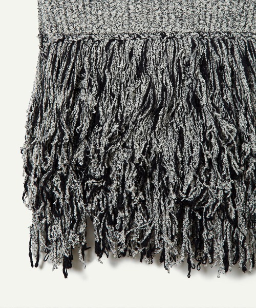 leinwande（ラインヴァンド）の「【leinwande】Hand Fringe Knit Dress（ワンピース・レディース・グレー/ブラック・ONE SIZE）」の11枚目の写真