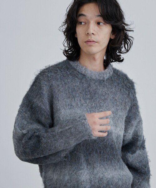 coen(コーエン)の「TOWNCRAFT(タウンクラフト)別注グラデーションシャギーニット(ニット/セーター・メンズ・ダークグレー/オレンジ・M/L)」の3枚目の写真