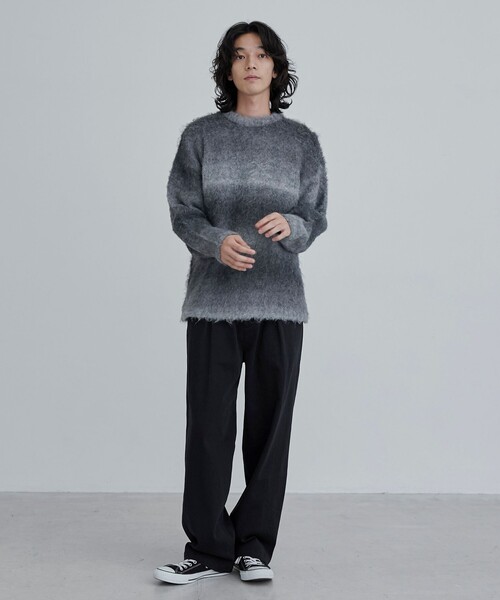 coen(コーエン)の「TOWNCRAFT(タウンクラフト)別注グラデーションシャギーニット(ニット/セーター・メンズ・ダークグレー/オレンジ・M/L)」の4枚目の写真