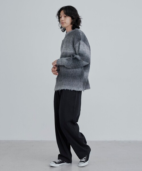 coen(コーエン)の「TOWNCRAFT(タウンクラフト)別注グラデーションシャギーニット(ニット/セーター・メンズ・ダークグレー/オレンジ・M/L)」の6枚目の写真