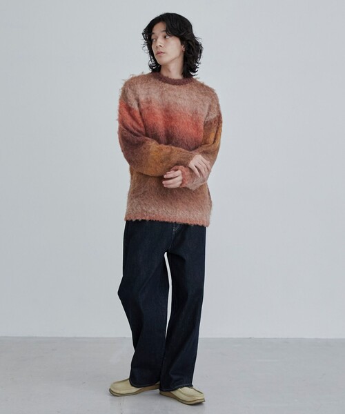 coen(コーエン)の「TOWNCRAFT(タウンクラフト)別注グラデーションシャギーニット(ニット/セーター・メンズ・ダークグレー/オレンジ・M/L)」の10枚目の写真