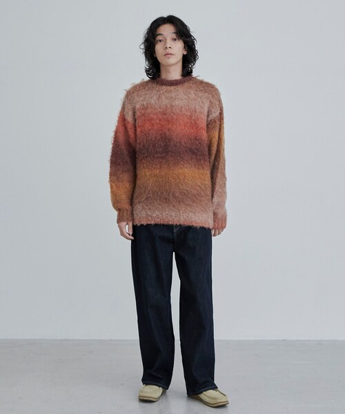 coen(コーエン)の「TOWNCRAFT(タウンクラフト)別注グラデーションシャギーニット(ニット/セーター・メンズ・ダークグレー/オレンジ・M/L)」の12枚目の写真