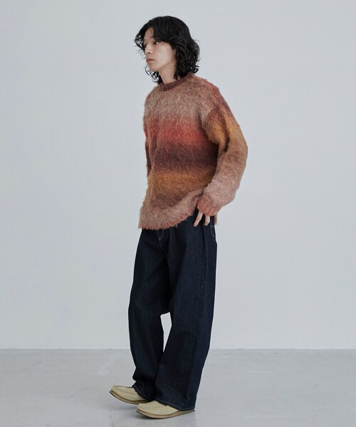 coen(コーエン)の「TOWNCRAFT(タウンクラフト)別注グラデーションシャギーニット(ニット/セーター・メンズ・ダークグレー/オレンジ・M/L)」の14枚目の写真